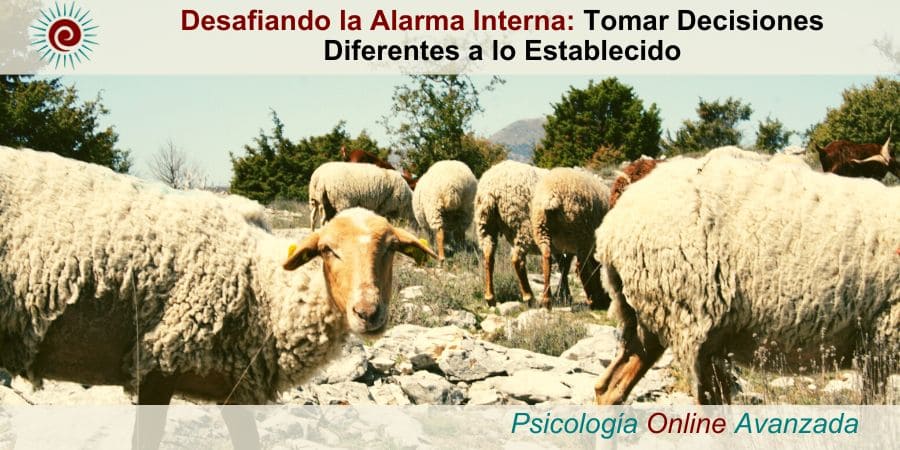 desafiando la alarma interna, tomar decisiones diferentes a lo establecido, como tomar decisiones autenticas